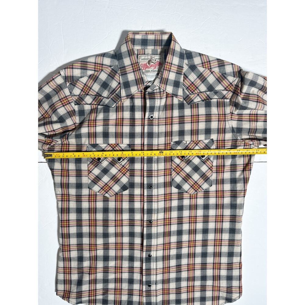 Vintage Wrangler Western Pearl Snap Shirt Plaid Cowboy Mens M - Picture 13 of 16
